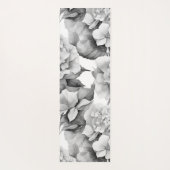 Elegant wit grijs zwart bloemenmotief waterverf yogamat (Achterkant)