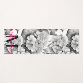 Elegant wit grijs zwart bloemenmotief waterverf yogamat (Voorkant (horizontaal))