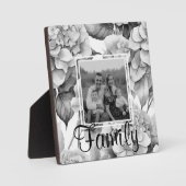 Elegant wit grijs zwart bloemenplaque waterverf fotoplaat (Voorkant)