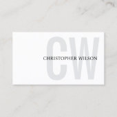 Elegant Wit Grijs Zwart Vet Monogram Consultant Visitekaartje (Voorkant)