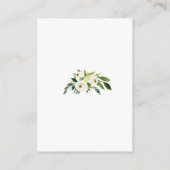 Elegant Wit Groen Bloemen Goud Lijst Details Informatiekaartje (Achterkant)