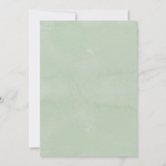 Elegant wit groen bloemenbruiloft kaart (Achterkant)