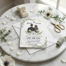 Elegant Wit & Groen Bloemschilderwerk Bruiloft