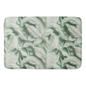 Elegant  wit groen botanisch bladpatroon badmat (Voorkant)