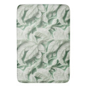 Elegant  wit groen botanisch bladpatroon badmat (Voorkant Verticaal)