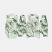 Elegant  wit groen botanisch bladpatroon bedankdoosjes (Uitgevouwen)