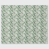 Elegant  wit groen botanisch bladpatroon cadeaupapier (Vlak)