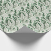 Elegant  wit groen botanisch bladpatroon cadeaupapier (Hoek)