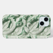 Elegant  wit groen botanisch bladpatroon Case-Mate iPhone case (Achterkant (horizontaal))