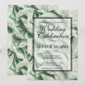 Elegant  wit groen botanisch bladpatroon kaart (Voorkant / Achterkant)