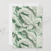 Elegant wit groen botanisch bladpatroon kaart (Achterkant)