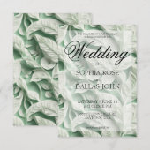 Elegant  wit groen botanisch bladpatroon kaart (Voorkant / Achterkant)