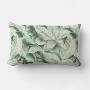Elegant wit groen botanisch bladpatroon kussen