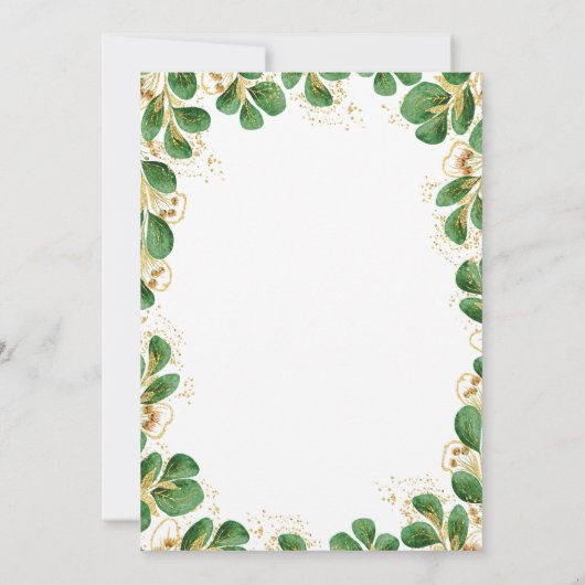 Elegant Wit Groen Goud 2025 Foto Afstuderen Kaart (Achterkant)