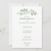 Elegant Wit & Groen Roos Bloemen Vrijgezellenfeest Kaart (Voorkant)