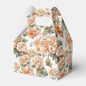 Elegant wit groen sinaasappel boho waterverf flora bedankdoosjes (Achterkant)