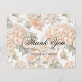 Elegant wit groen sinaasappel boho waterverf flora bedankkaart (Voorkant / Achterkant)