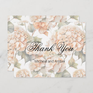 Elegant wit groen sinaasappel boho waterverf flora bedankkaart