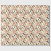 Elegant wit groen sinaasappel boho waterverf flora cadeaupapier (Vlak)