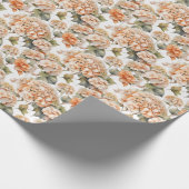 Elegant wit groen sinaasappel boho waterverf flora cadeaupapier (Hoek)