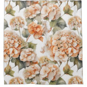 Elegant wit groen sinaasappel boho waterverf flora douchegordijn (Voorkant)