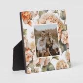 Elegant wit groen sinaasappel boho waterverf flora fotoplaat (Voorkant)