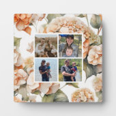 Elegant wit groen sinaasappel boho waterverf flora fotoplaat (Voorkant)