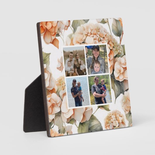 Elegant wit groen sinaasappel boho waterverf flora fotoplaat (Voorkant)