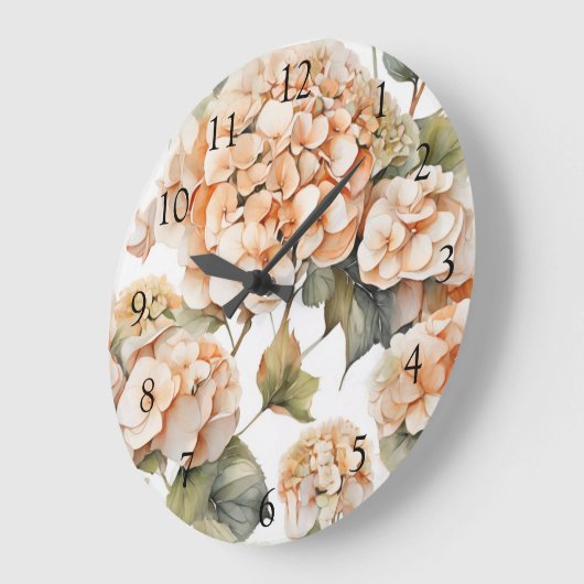 Elegant wit groen sinaasappel boho waterverf flora grote klok (Hoek)