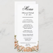 Elegant wit groen sinaasappel boho waterverf flora menu (Voorkant / Achterkant)