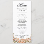 Elegant wit groen sinaasappel boho waterverf flora menu (Voorkant)