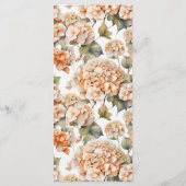 Elegant wit groen sinaasappel boho waterverf flora menu (Achterkant)