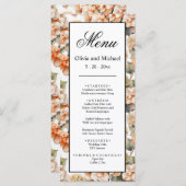 Elegant wit groen sinaasappel boho waterverf flora menu (Voorkant / Achterkant)