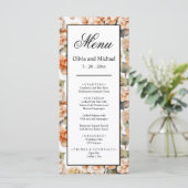 Elegant wit groen sinaasappel boho waterverf flora menu (Staand voorkant)