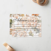 Elegant wit groen sinaasappel boho waterverf flora notitiekaartje (Voorkant / Achterkant in situ)