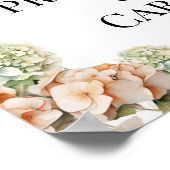 Elegant wit groen sinaasappel boho waterverf flora poster (Hoek)