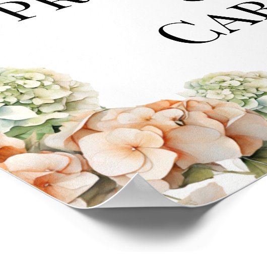 Elegant wit groen sinaasappel boho waterverf flora poster (Hoek)