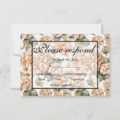 Elegant wit groen sinaasappel boho waterverf flora RSVP kaartje (Voorkant)
