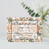 Elegant wit groen sinaasappel boho waterverf flora RSVP kaartje (Staand voorkant)