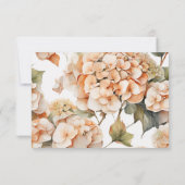 Elegant wit groen sinaasappel boho waterverf flora save the date (Achterkant)