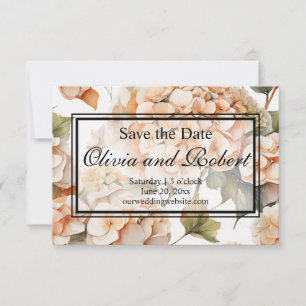 Elegant wit groen sinaasappel boho waterverf flora save the date