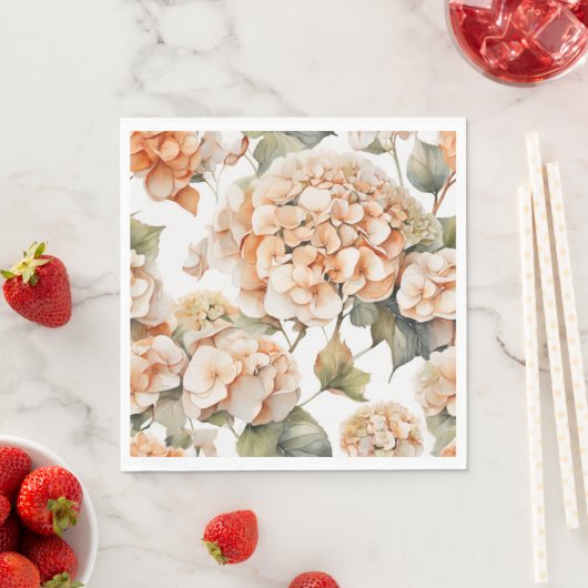 Elegant wit groen sinaasappel boho waterverf flora servet (Insitu)