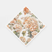 Elegant wit groen sinaasappel boho waterverf flora servet (Hoek)