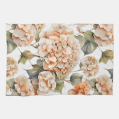 Elegant wit groen sinaasappel boho waterverf flora theedoek (Horizontaal)