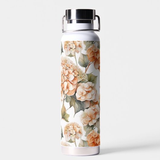 Elegant wit groen sinaasappel boho waterverf flora waterfles (Achterkant)