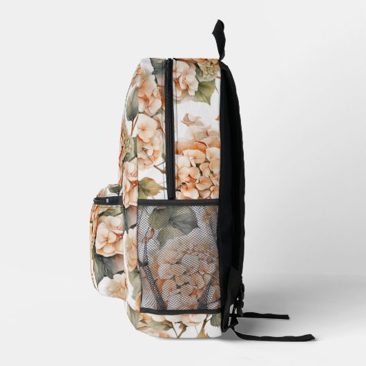 Elegant wit groen sinaasappel floral boho monogram bedrukte rugzak (Rechts)