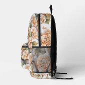 Elegant wit groen sinaasappel floral boho monogram bedrukte rugzak (Rechts)