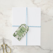 Elegant Wit Groen Tropisch Strand Bladeren Bruilof Cadeaulabel (Met Touw)