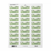 Elegant Wit Groen Tropisch Strand Bladeren Bruilof Etiket (Full Sheet)