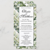 Elegant wit groen waterverf bloemenprogramma (Voorkant / Achterkant)